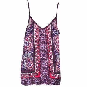 Express Womens Top Size XS Sleeveless Purple Paisley Camisole Pullover